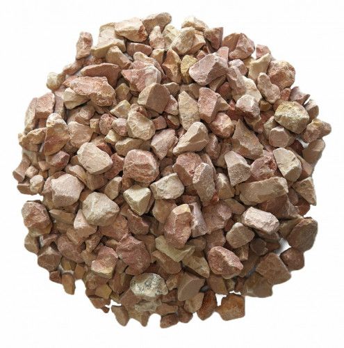 Gravillon concassé rose calcaire 8/14 en sac de 25