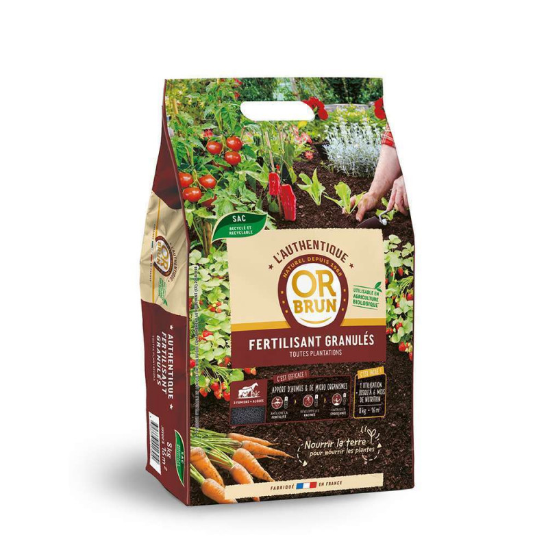 Authentique fertilisant granulés or brun 8 kg  no