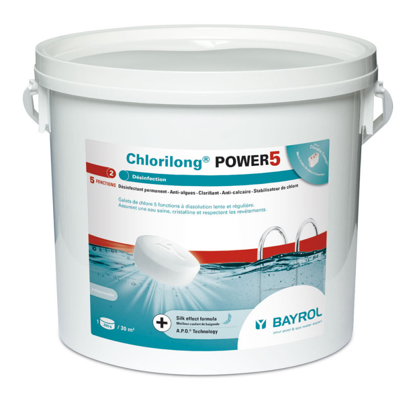 Galets de chlore CHLORILONG POWER 5 - seau de 5 kg