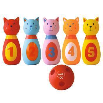 Jeu de quilles chat 6 pièces