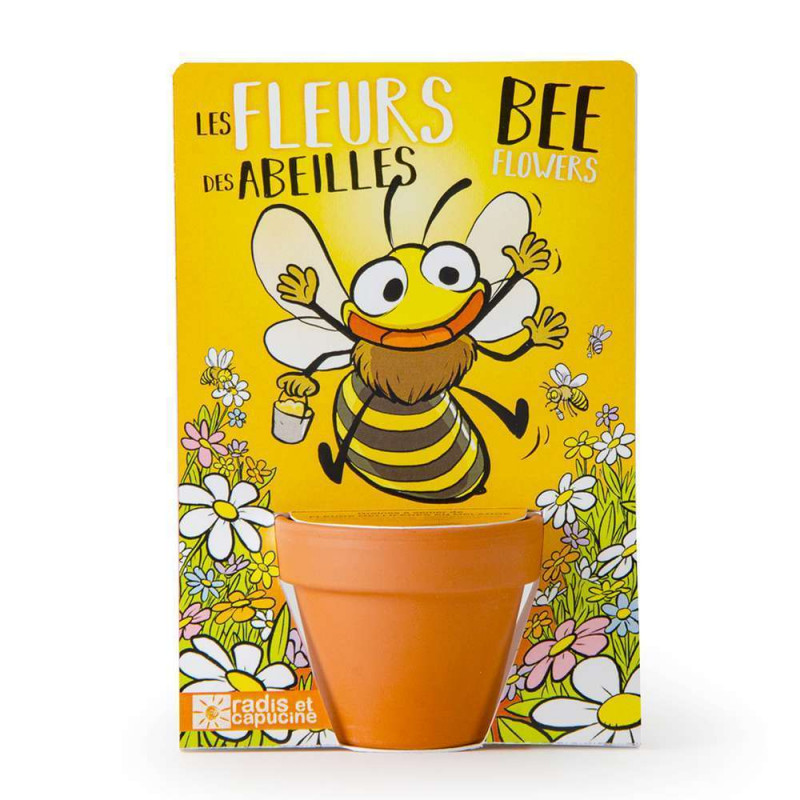 Carte nature fleurs des abeilles à semer