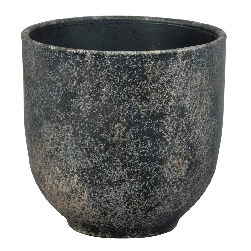 Pot en grès Umea anthracite finition mate Ø15cm -