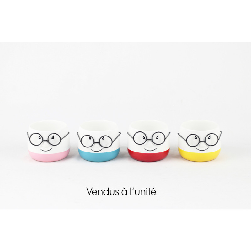 Cache-pot lunettes, plusieurs coloris disponibles