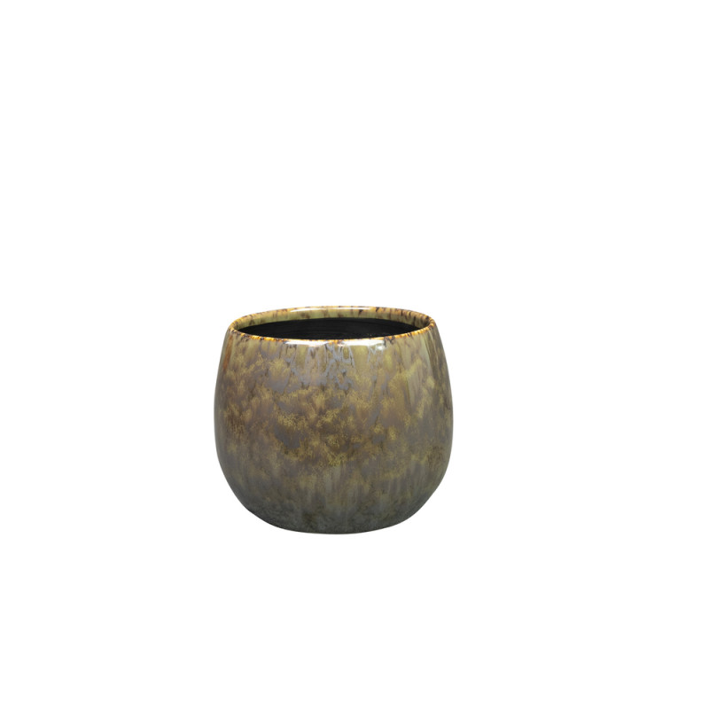 Cache-pot Odile vert - D. 13xH. 11cm