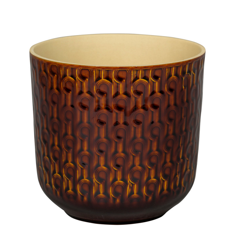 Cache-pot Yuma marron - D. 13. 5xH. 13cm