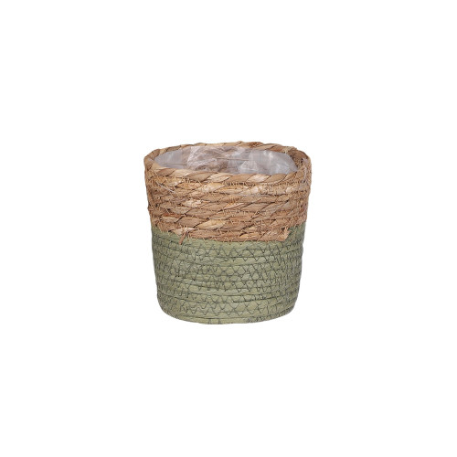 Cache-pot Rachel, coloris vert - H. 16xD. 16cm