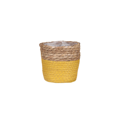 Cache-pot Rachel, coloris jaune foncé - H. 14xD. 1