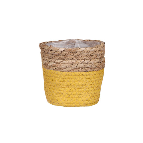 Cache-pot Rachel, coloris jaune foncé - H. 18xD. 1