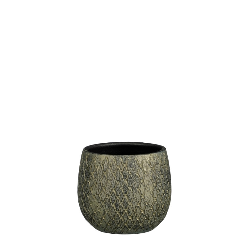 Cache-pot Madeira, en terre cuite, coloris vert -