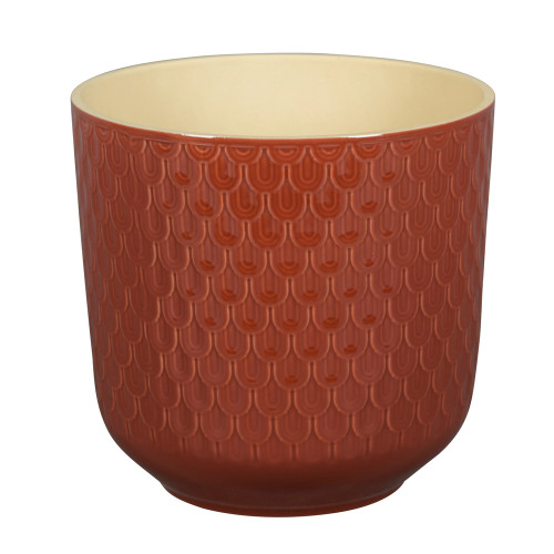 Cache-pot Yera, coloris rouge - D. 13,5xH. 13cm
