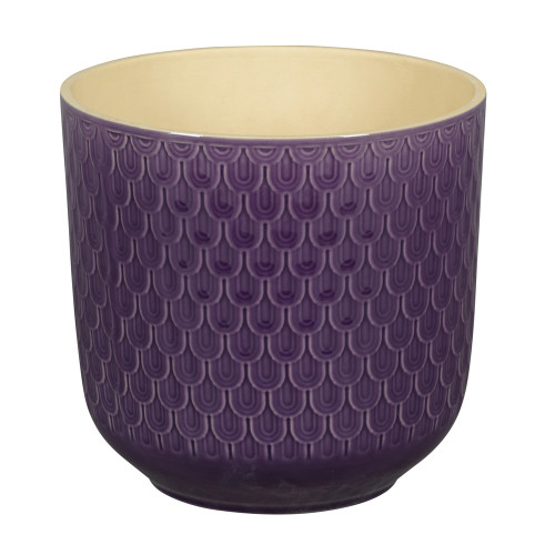 Cache-pot Yera, coloris violet - D. 13,5xH. 13cm