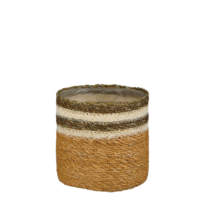 Cache-pot marron H. 16xD. 16cm