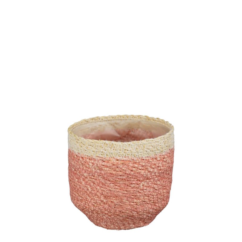 Cache-pot Dain rose clair H. 12xD. 12cm