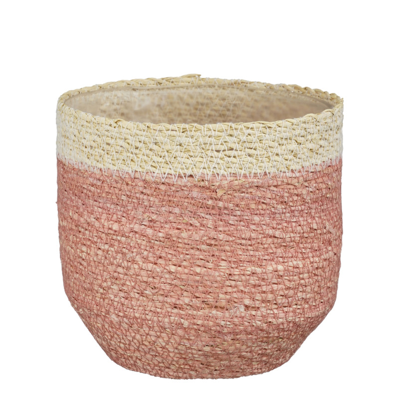 Cache-pot Dain rose clair H. 18xD. 18cm