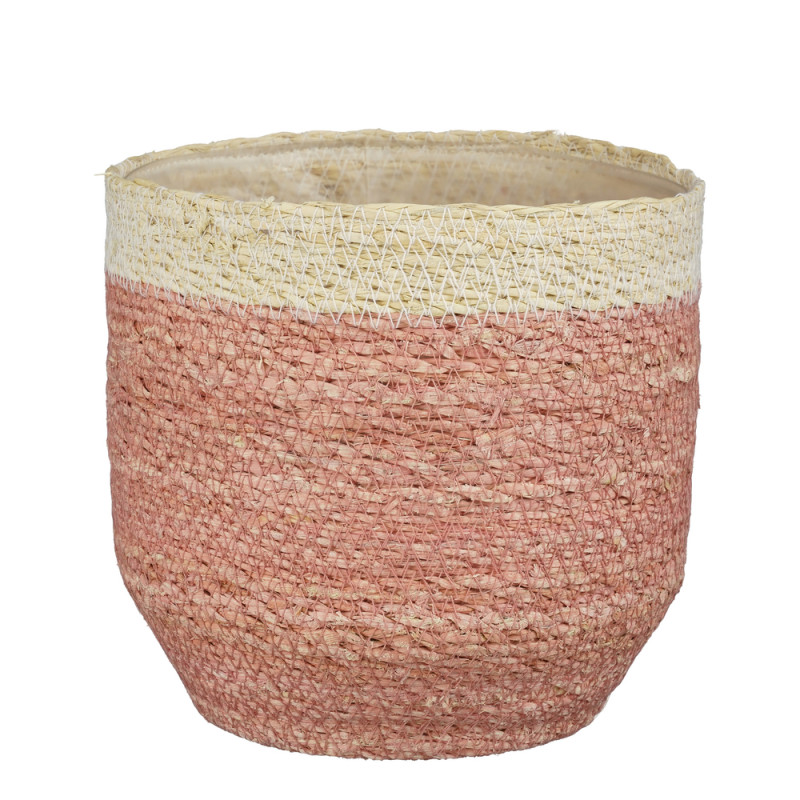 Cache-pot Dain rose clair H. 20xD. 20cm