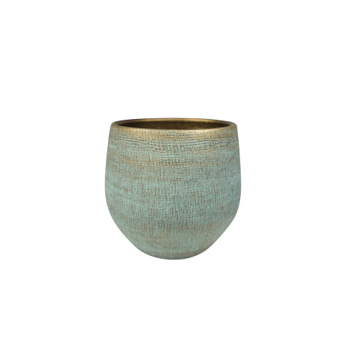 Cache-pot Ryan Shiny, coloris bleu - D. 22xH. 20cm
