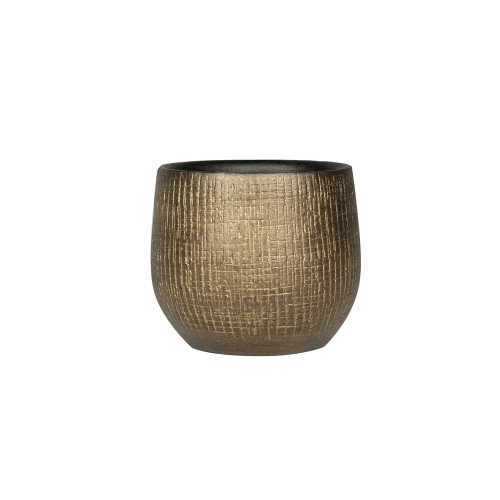 Cache-pot Ryan Shiny, coloris or - D. 15xH. 13cm