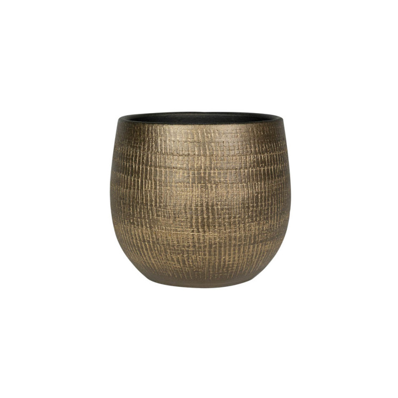 Cache-pot Ryan Shiny, coloris or - D. 22xH. 20cm