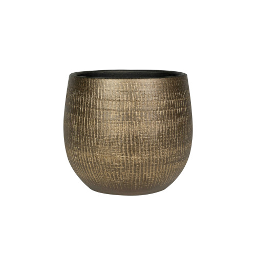 Cache-pot Ryan Shiny, coloris or - D. 26xH. 26cm