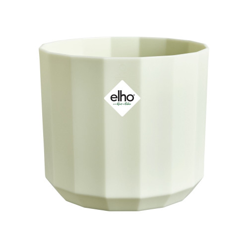 Cache-pot rond Facet, coloris vert thé - D. 26cm