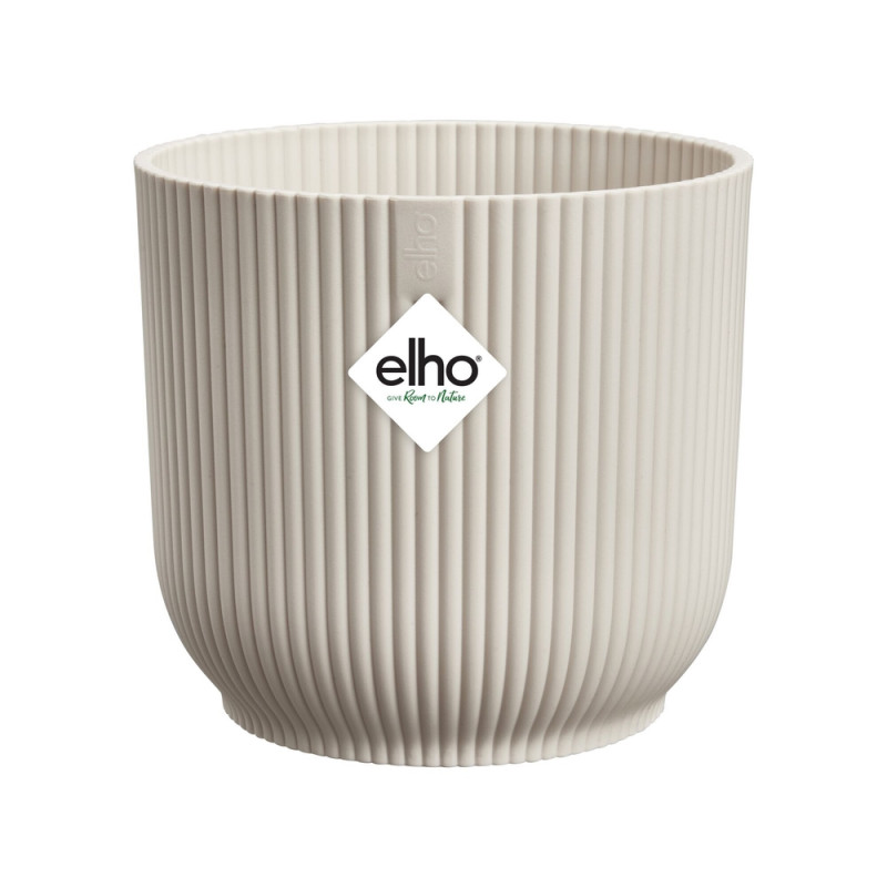 Cache-pot rond Vibes Fold, coloris blanc lin - D.