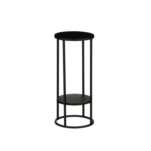 Table de service ronde 'Eline', coloris noir - H.