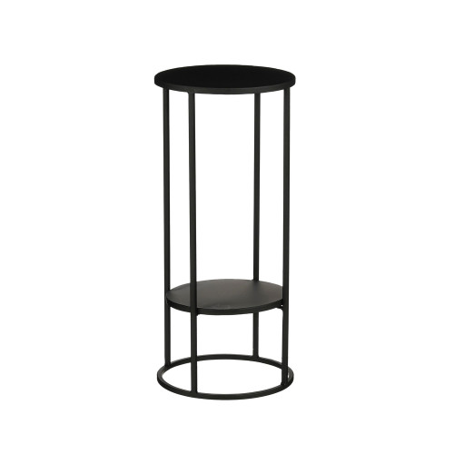 Table de service ronde 'Eline', coloris noir - H.
