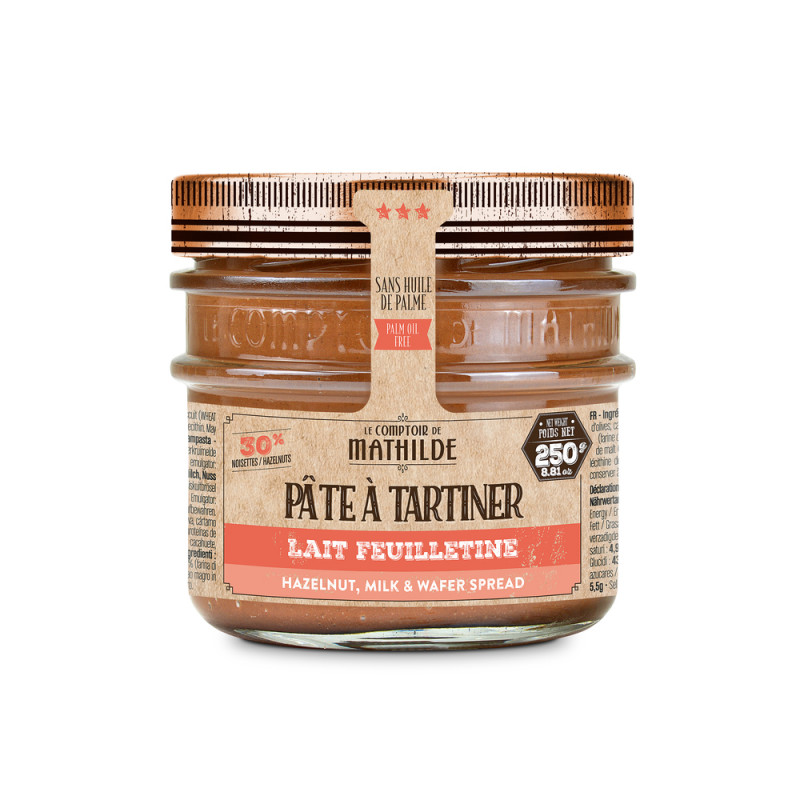 Pâte à tartiner, saveur lait feuilletine - 250g