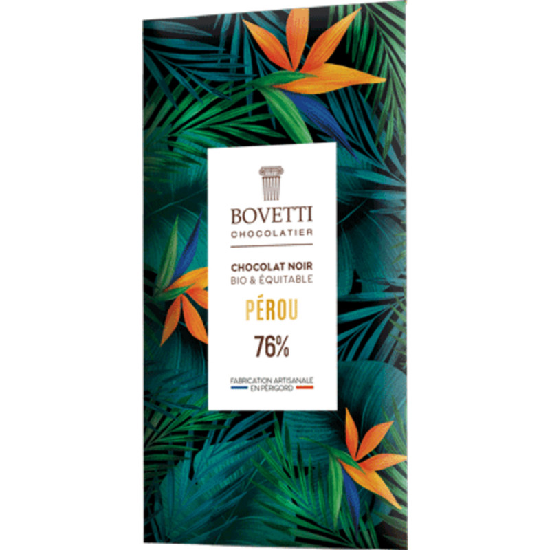 Tablette de chocolat noir, origine Pérou 76% de ca