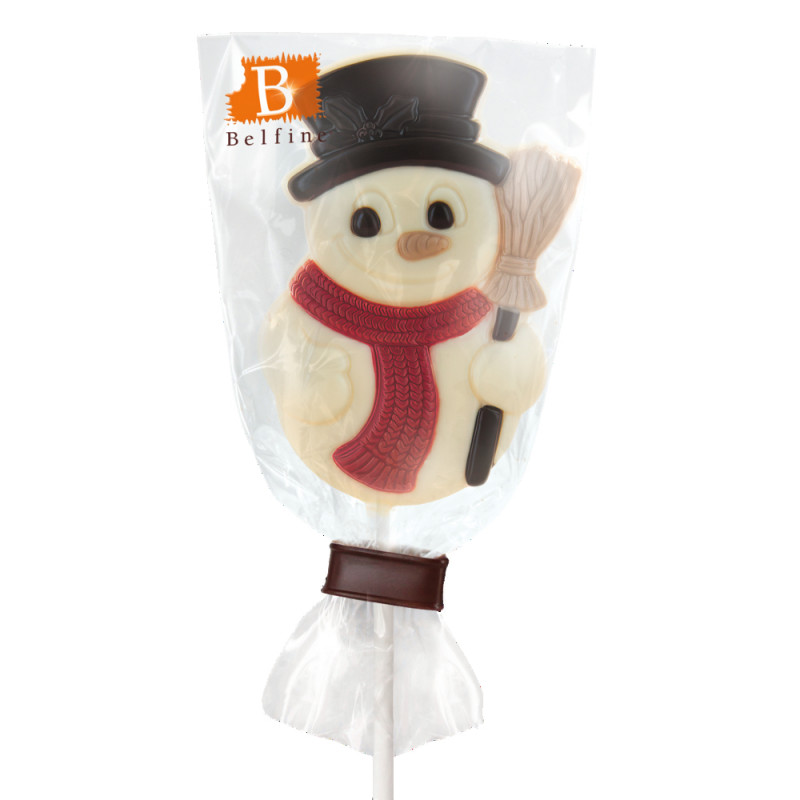 Sucette en chocolat au lait, forme bonhomme de nei