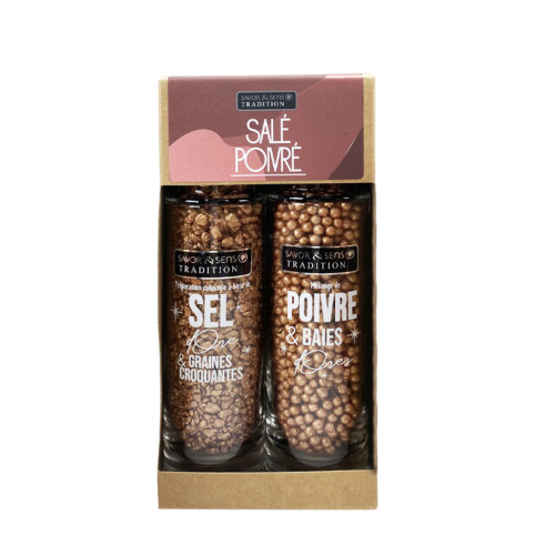 Duo salé poivré - sel & poivre or rose