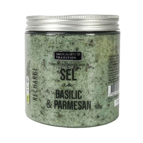 Recharge sel au basilic et parmesan - 650g