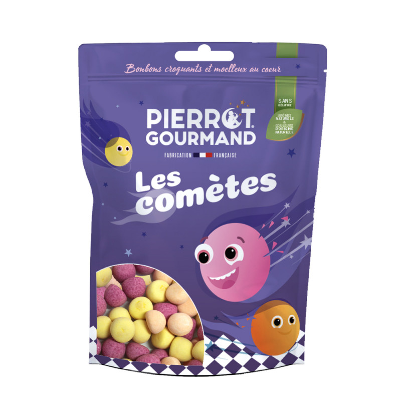 Sachet de bonbons 'Les Comètes', saveurs fruitées
