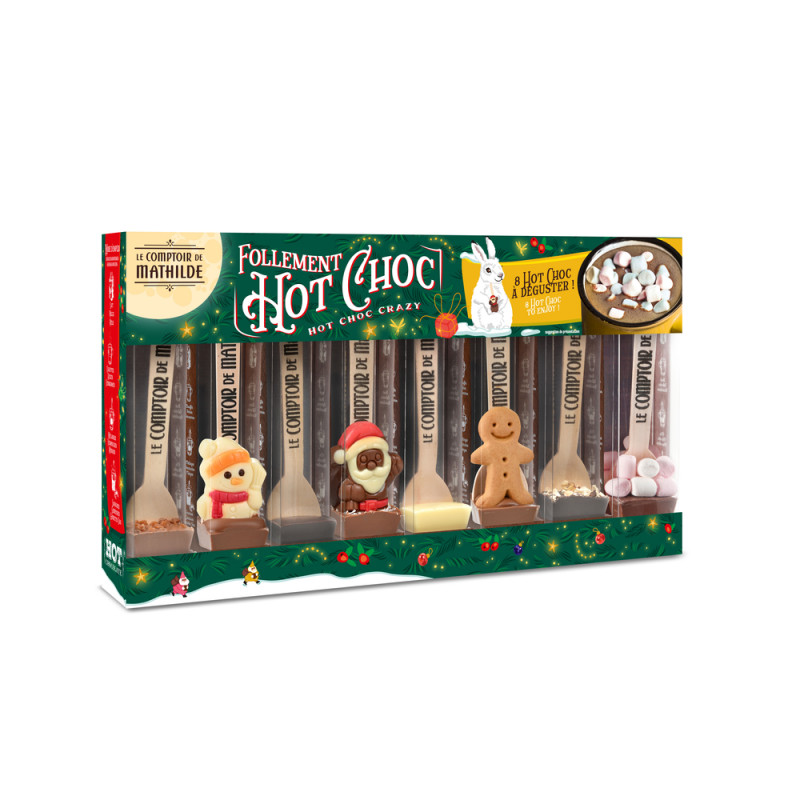 Coffret chocolat chaud de Noël '8 Hot Choc' - 8x30