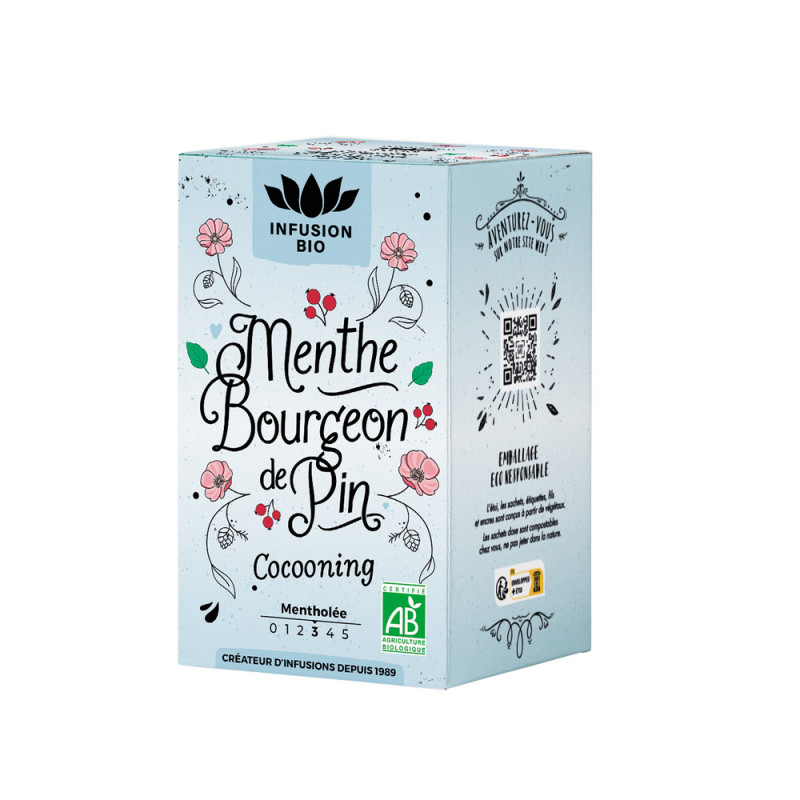 Infusion bio : Menthe et bourgeon de pin, 16 sache