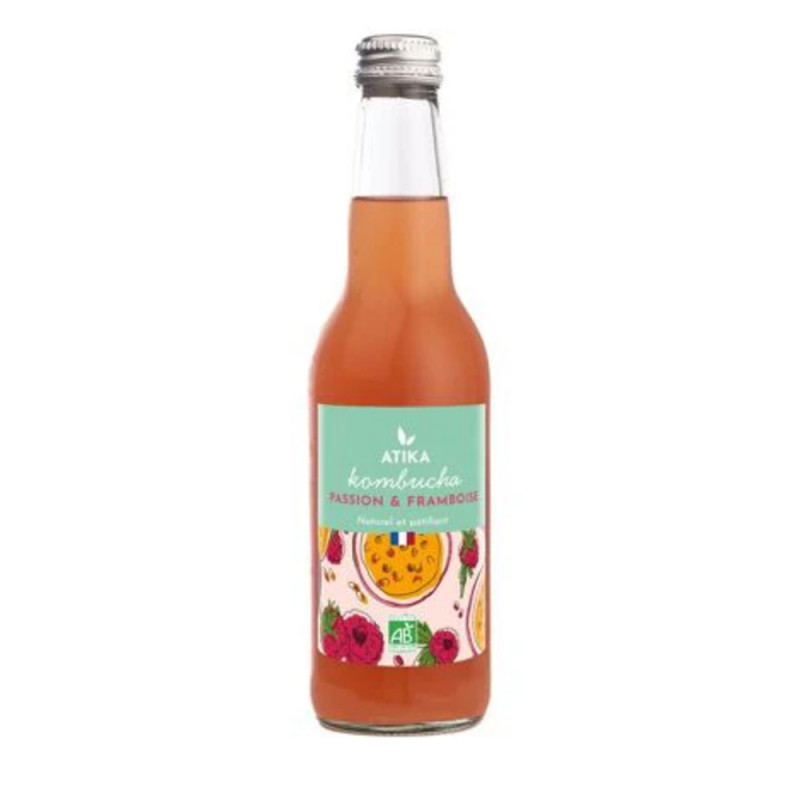 Kombucha bio, passion et framboise - 33cl