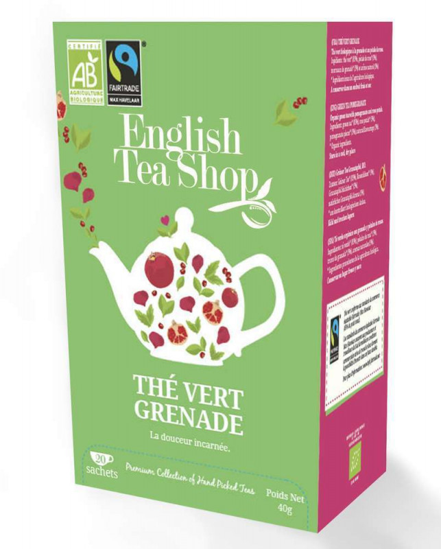 Thé vert bio à la grenade - 20 sachets