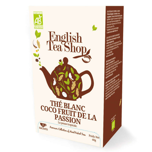 Thé blanc bio, noix de coco et fruit de la passion