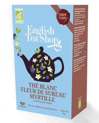 Thé blanc bio à la fleur de sureau et à la myrtill