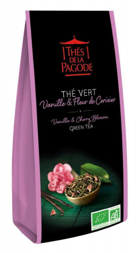 Thé vert bio à la vanille et à la fleur de cerisie