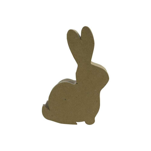 Boîte lapin 1 en papier maché à décorer - H. 19cm