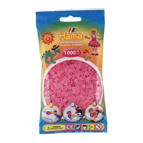 Jeu créatif-Midi sachet 1000 perles rose transpare