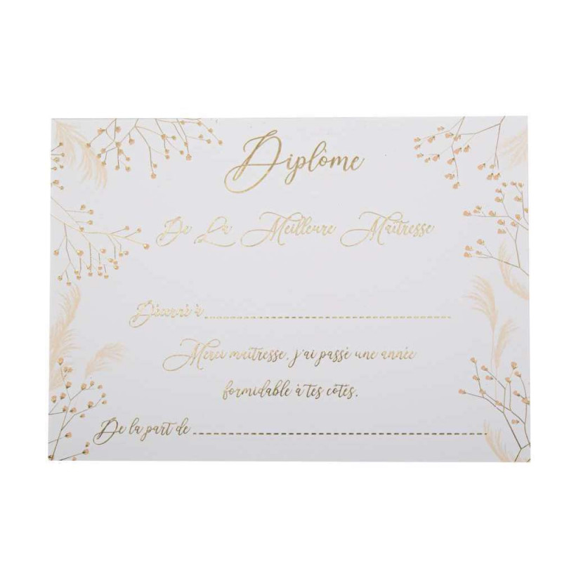 Diplôme de la Meilleure Maîtresse Fleurs des Champ