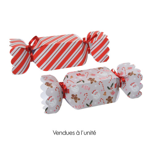 Boite cadeau Noël - l. 6xL. 22xH. 6cm - 2 modèles