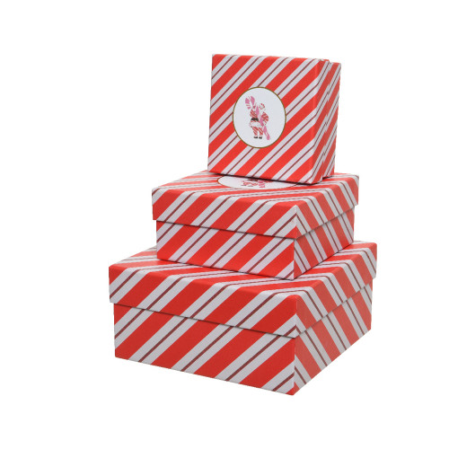 Boite cadeau Noël - l. 17xL. 17xH. 8cm - 3 modèles