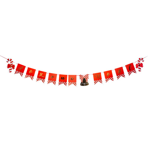 Guirlande trad. Joyeux Noël sucre d'orge et cloche