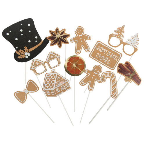 Kit Photobooth pain d'épice - 12 pièces