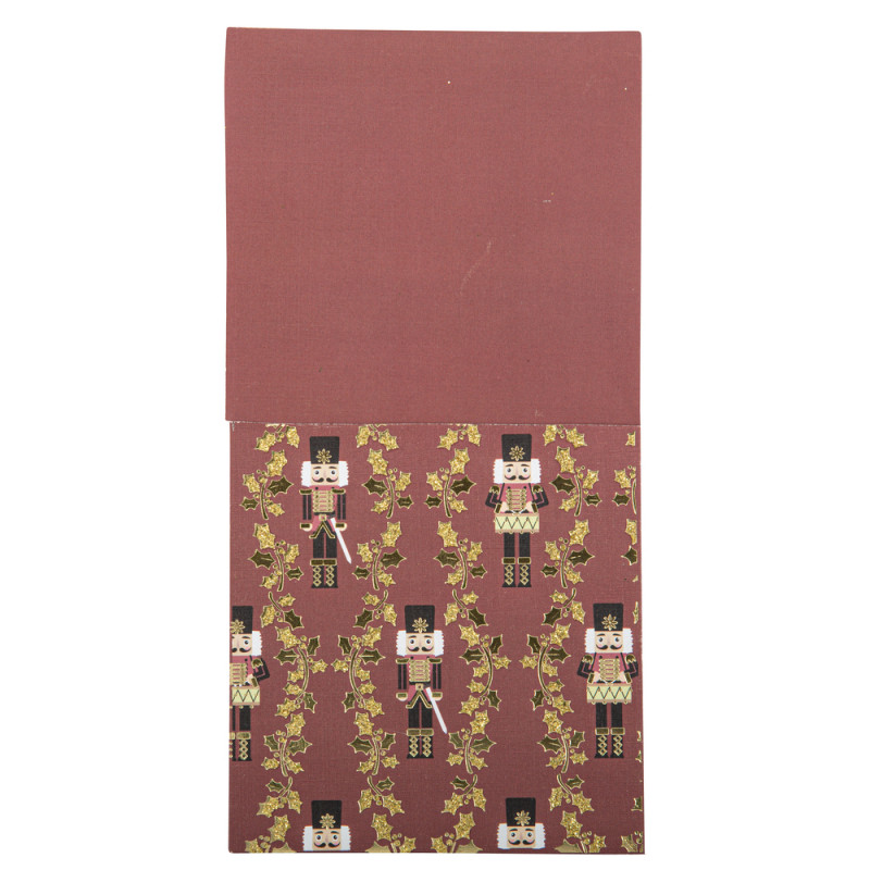 8 porte-couverts Casse-noisette bordeaux, or et pa