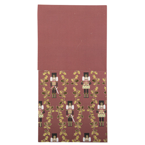 8 porte-couverts Casse-noisette bordeaux, or et pa