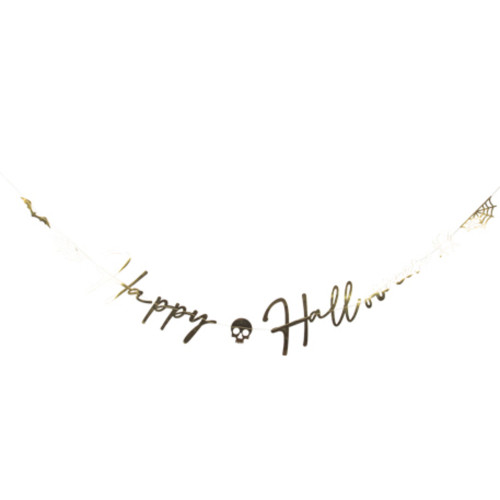 Guirlande Happy Halloween papier Métal Or - 2m